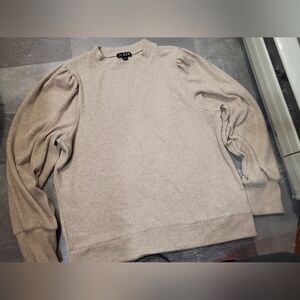 J. Crew Beige (Very Light Tan) Ribbed Long Sleeves Sweater. Soft. Size XXL.